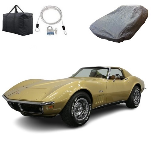 WeatherUHD 5 Layer Custom Fit Car Cover For Chevrolet Corvette C3 1968-1982 – Gray, Water-Resistant